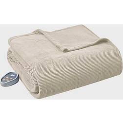 Beautyrest Heated Ribbed Blankets Beige (228.6x213.36cm)