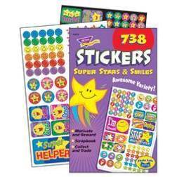 Trend Sticker Assortment Pack, Super Stars and Smiles, 738 Stickers/Pad
