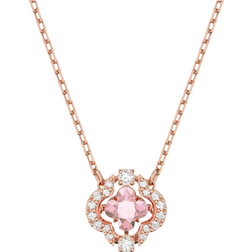 Swarovski Sparkling Dance Necklace - Rose Gold/Pink/Transparent