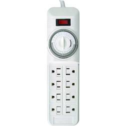 22575 Powerstrip 8-Outlet With Timer White