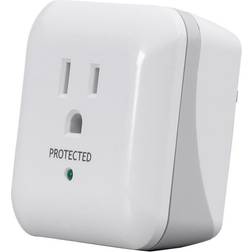 Prime Wire and Cable Monoprice 1 Outlet Surge Protector with End of Service Alarm, 900 Joules, White