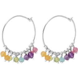Pernille Corydon Rainbow Hoops - Silver/Multicolour
