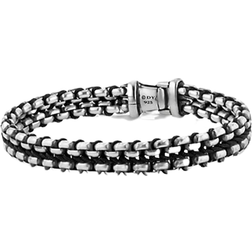 David Yurman Woven Box Chain Bracelet - Silver/Black