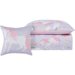 My World Rainbow Unicorn Comforter Set, Purple, Twin Twin