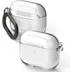 Ringke Hinge Compatible with AirPods 3 Case Transparent Hard PC Cover with Keychain Carabiner Clear