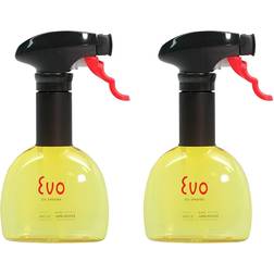 Evo Oil Sprayer Bottle Non-Aerosol for Cooking Oils (2-Pack 8oz Yellow) Lime Oil- & Vinegar Dispenser