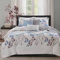 Madison Park Willow Watercolor Bedspread Blue (228.6x228.6)