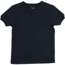 Leveret Kid's Short Sleeve Cotton T-shirt Neutrals - Navy (28988352888906)