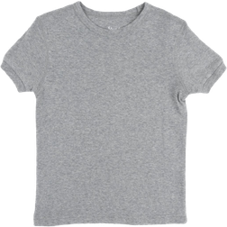 Leveret Kid's Short Sleeve Cotton T-shirt Neutrals - Light Grey (28988353118282)