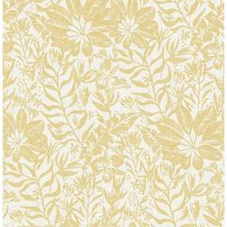 Brewster Foliole Peel and Stick Wallpaper Yellow