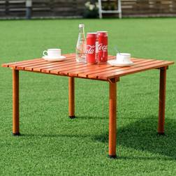 Costway OP3558 Folding Camping Outdoor & Indoor Picnic Wood Roll up Table