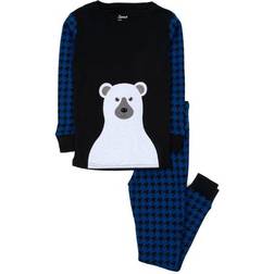 Leveret Animal Face Cotton Pajamas - Polar Bear Face Blue