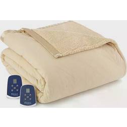 Micro Flannel Electric Heated Blankets Beige (256.54x228.6)