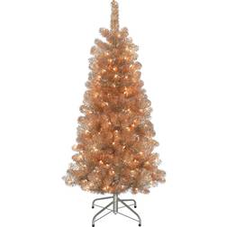Puleo International 4.5' Pre-lit Rose Gold Artificial Christmas Tree
