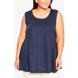 Avenue TANK FIT N FLARE Chambray Chambray