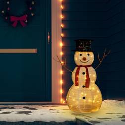 vidaXL Decorative Christmas Snowman Figure with LED Luxury Fabric 35.4 Christmas Tree