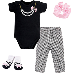 Little Treasures Baby Girl Boxed Gift Set - Black/Pink Pears
