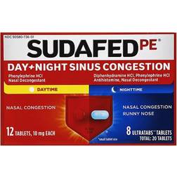 Sudafed PE Day + Night Sinus Congestion 20 Tablet