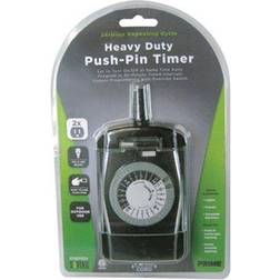 Prime Outdoor 24 Hour Mechanical Timer With Two Grounded Outlets 125 V Black