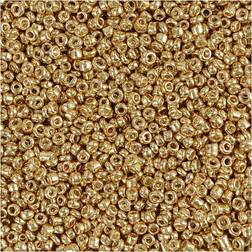 Creotime Creativ 686710 Rocaille Seed Beads, size 15/0 hole size 0,5-0,8 brass, 25g
