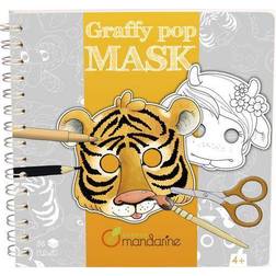 Avenue Mandarine Ref GY023O Graffy Pop Colouring Masks Animals 24 Masks to Colour, Pre-Cut For Easy Removal, 12 Designs of Mask, Suitable for Ages 5