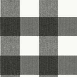 Brewster Farmhouse Plaid Peel and Stick Wallpaper Charcoal