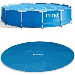 Intex Easy Set & Metal Frame Pool with Solar Cover Tarp