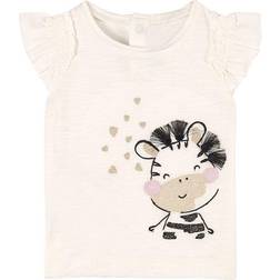 Mayoral Ecofriends Zebra Short Sleeve T-shirt Baby Girl - Off white (22-01024-003)
