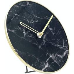 Nextime Table/Wall Clock-Diameter 20 cm-Glass/Metal-Black-'Marble, 20 x 0.8 cm Wanduhr