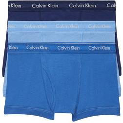 Calvin Klein Cotton Classics Trunks 3-Pack - Blue Bay/Minnow/Medieval Blue