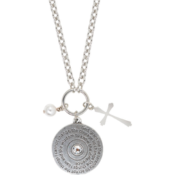 Luca + Danni Serenity Prayer Talisman Necklace - Silver/Pearl/Transparent
