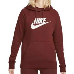 Nike Essential Hoodie Women Sweatshirt - Brown/White