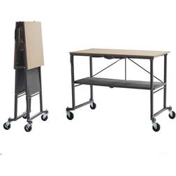 Cosco SmartFold Portable Workbench Folding Utility Table with Locking Casters