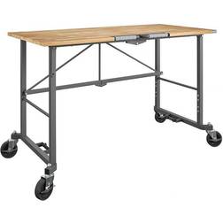 Cosco CSC66760DKG1E Smartfold Portable Work Desk Table, Wood Top Grey