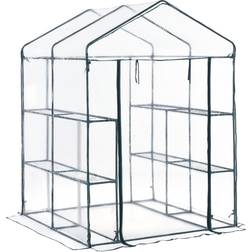 OutSunny 5 x 5 x 6 3-Tier 8 Shelf Outdoor Portable Walk-In Garden Greenhouse Kit with Cover