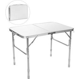 Adjustable Height Aluminum Folding Table White