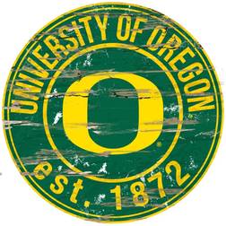 Fan Creations Oregon Ducks Distressed Round Sign Board