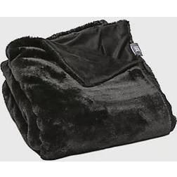 Luxe Faux Fur Black Blankets Black (152.4x127)