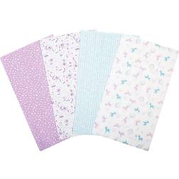 Trend Lab Unicorns and Flowers Flannel Burp Cloth Set 4-pack