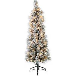 Puleo International Flocked Portland Artificial Christmas Tree 54"