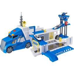 Teamsterz Police Command Truck with 5 Cars Police Transporter Play Set Suitable For Ages 3