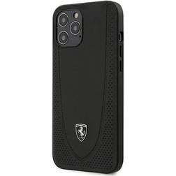 Ferrari Black Leather Case with Silver Logo Compatible with iPhone 12 Pro Max (6.7)