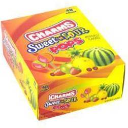 Charms Sweet & Sour Pops; 48 Lollipops/Box