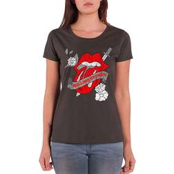Rolling Stones The Stone Men's Vintage Tattoo Short Sleeve T-Shirt, (Charcoal)