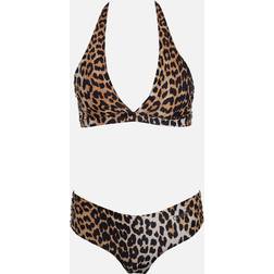 Ganni Leopard Print Bikini Top Leopard