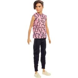 Mattel Barbie Ken Fashionista Doll with Rooted Hair & Pink Hoodie