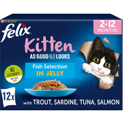 Purina Felix As Good As it Looks Kitten Fish Selection in Jelly Wet Cat Food 12x100g