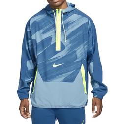 Nike Dri-Fit Sport Clash Half Zip Woven Training Hoodie Men - Court Blue/Volt