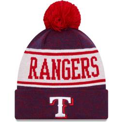 New Era Texas Rangers Banner Cuffed Pom Knit Beanies