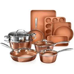Gotham Steel Hammered Cookware Set with lid 15 Parts